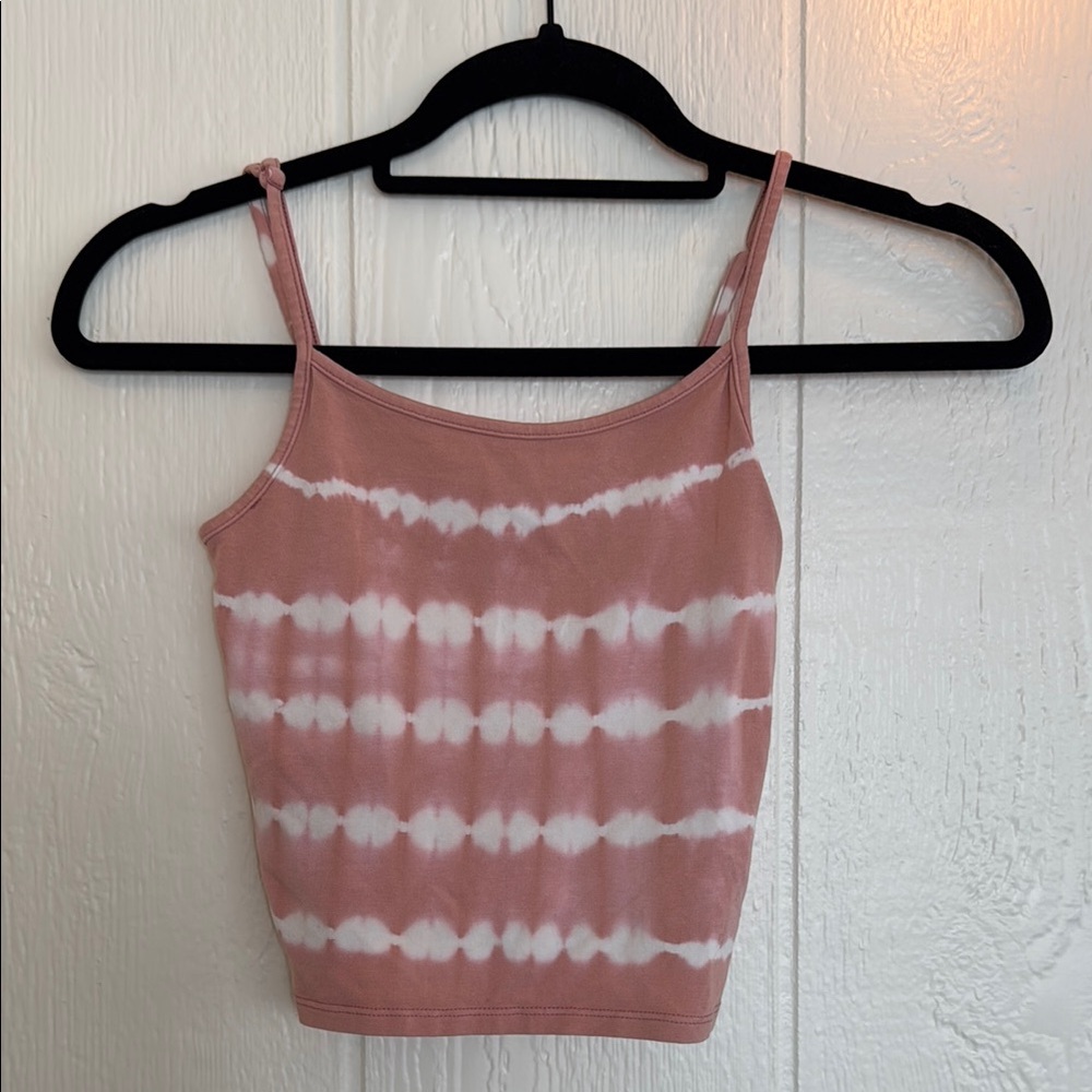 American Eagle Pink Tie-Dye Camisole Crop Top